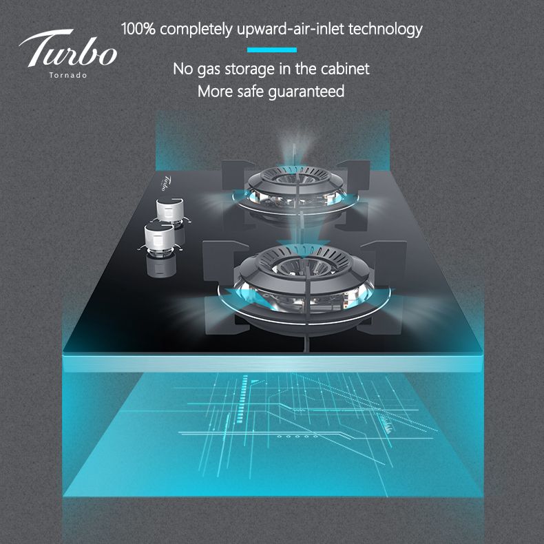 Turbo Italia Tornado T8805 78cm 2-Burner Built-in Glass Hob