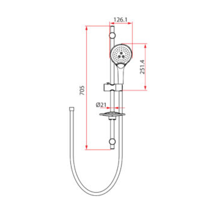 Rubine Handshower Matt Black 3F RSH-OBI-516-BK