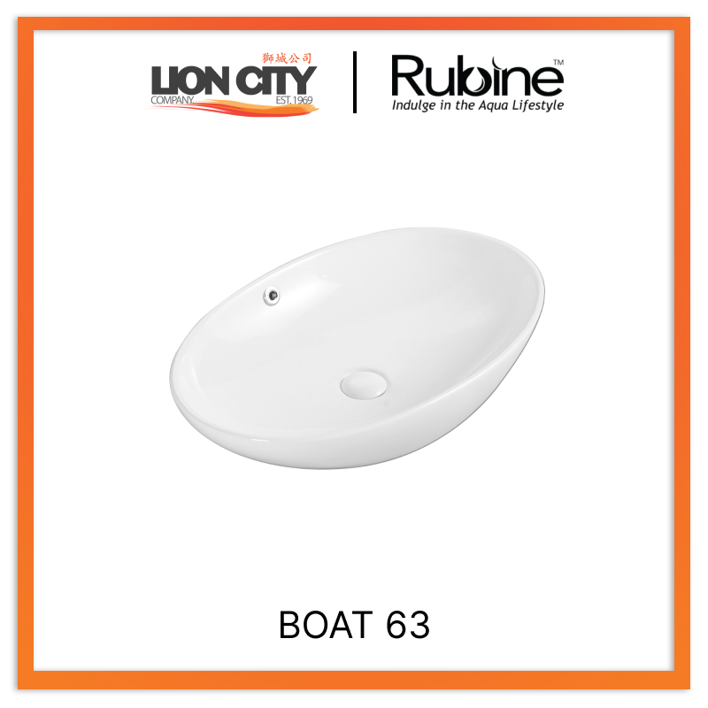 Rubine BOAT 63 Countertop Oval Ceramic Basin - Lion City Company