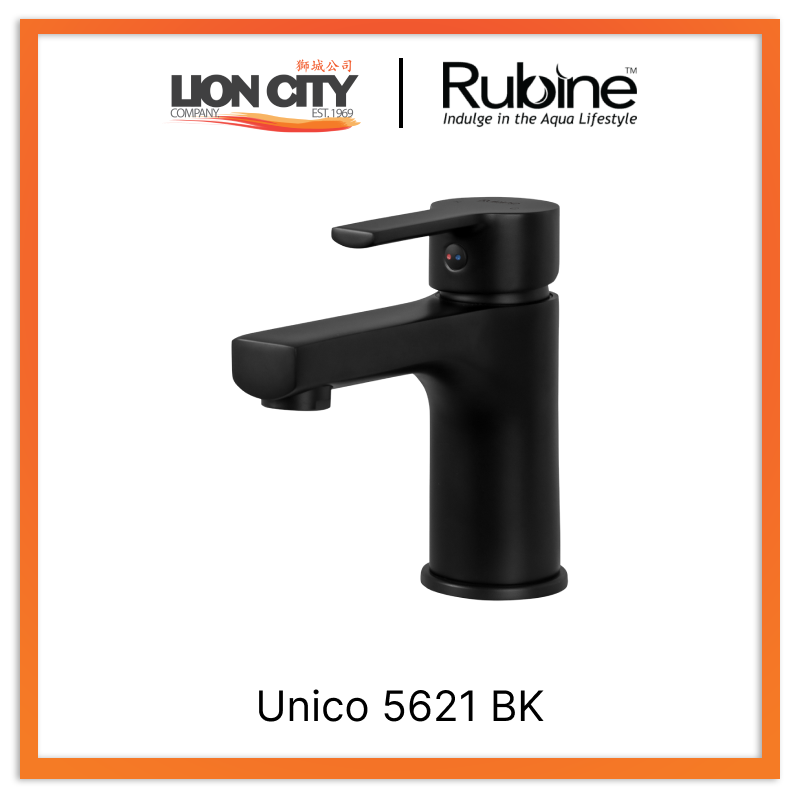 Rubine Unico 5621 BK Basin Mixer Matt Black