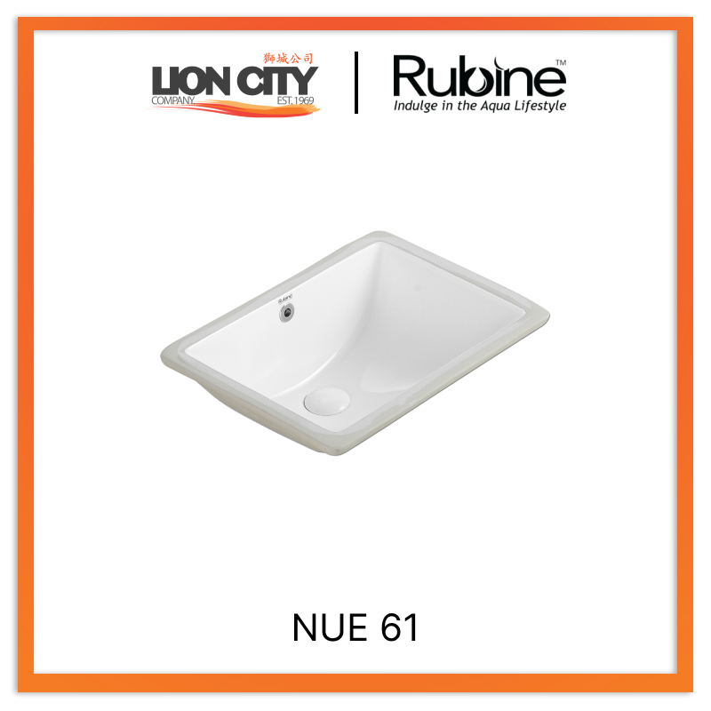 Rubine NUE 61 Undermount Rectangular Ceramic Basin