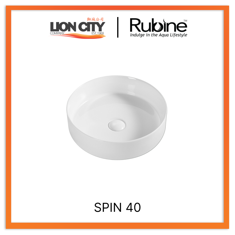 Rubine SPIN 40 Countertop Round Ceramic Basin