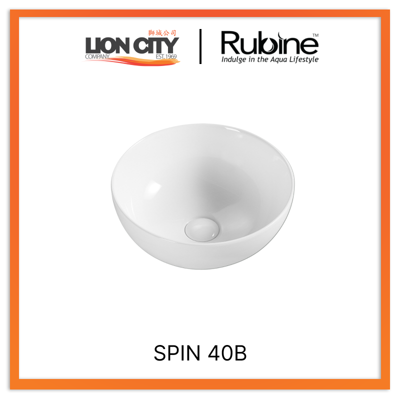 Rubine SPIN 40B Countertop Round Ceramic Basin