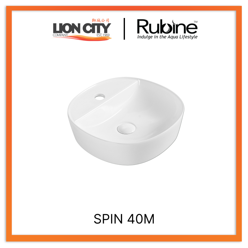 Rubine SPIN 40M Countertop Round Ceramic Basin