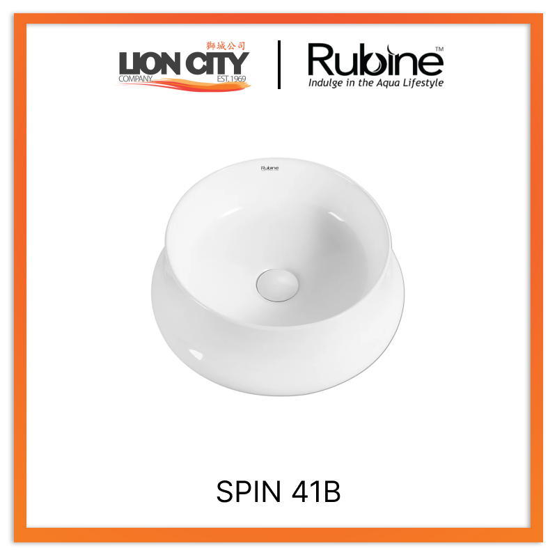 Rubine SPIN 41B Countertop Round Ceramic Basin