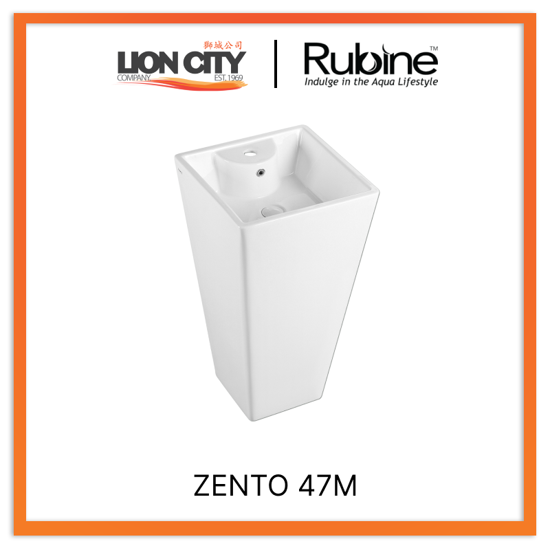 Rubine ZENTO 47M Freestanding Square Ceramic Basin