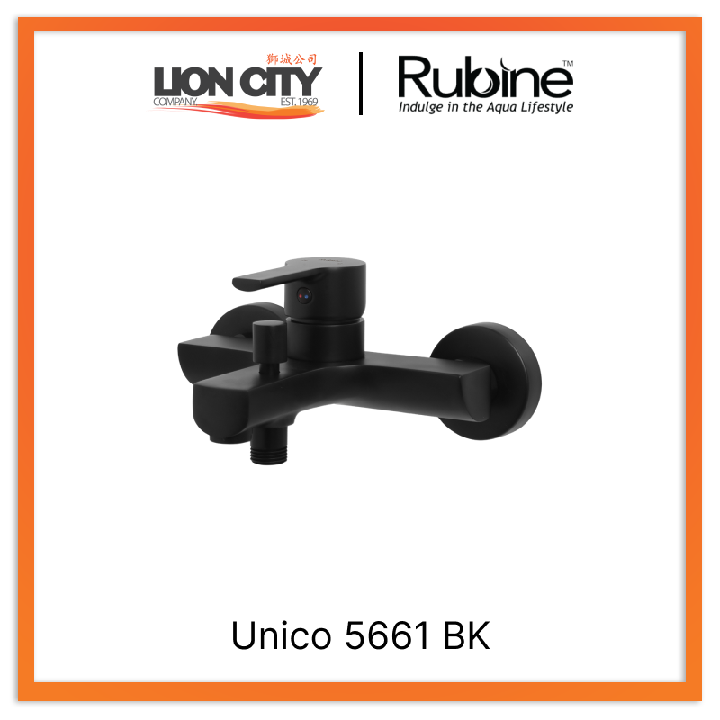 Rubine Unico 5661 BK Bath Mixer Matt Black