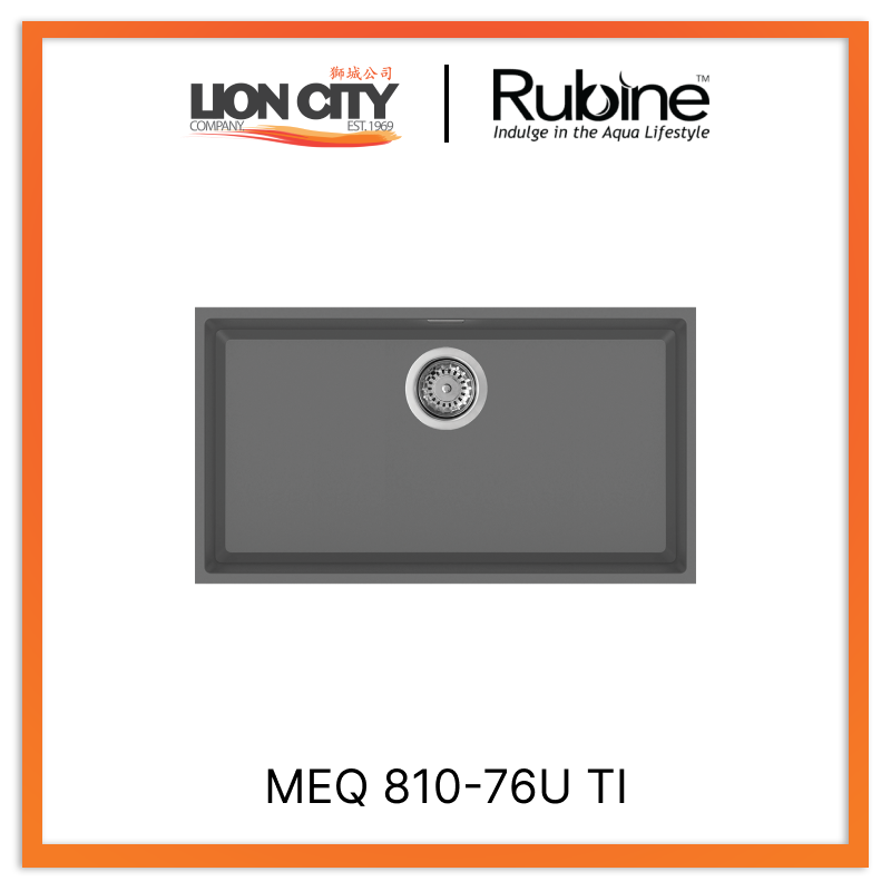 Rubine 1 Bowl Undermount Granite Kitchen Sink MEQ 810-76U TI