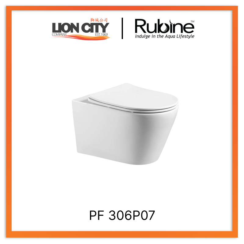 Rubine PF 306P07 Piz Fora Rimless Wall Hung Toilet