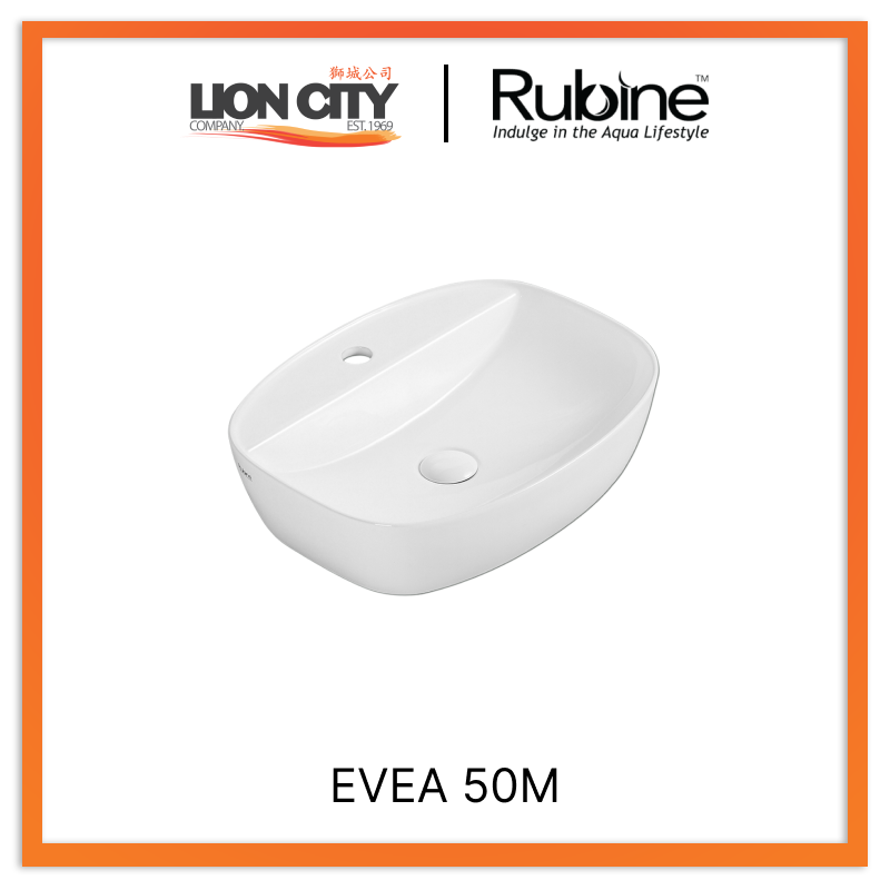 Rubine EVEA 50M Countertop Rectangular Ceramic Basin