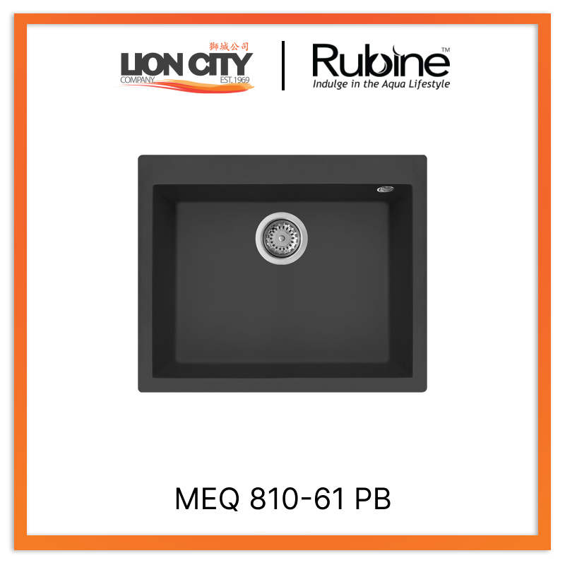Rubine 1 Bowl Inset Granite Kitchen Sink MEQ 810-61 PB