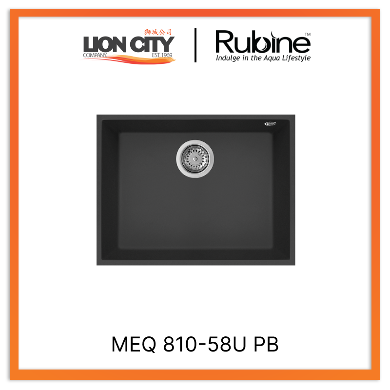 Rubine 1 Bowl Undermount Granite Kitchen Sink MEQ 810-58U PB