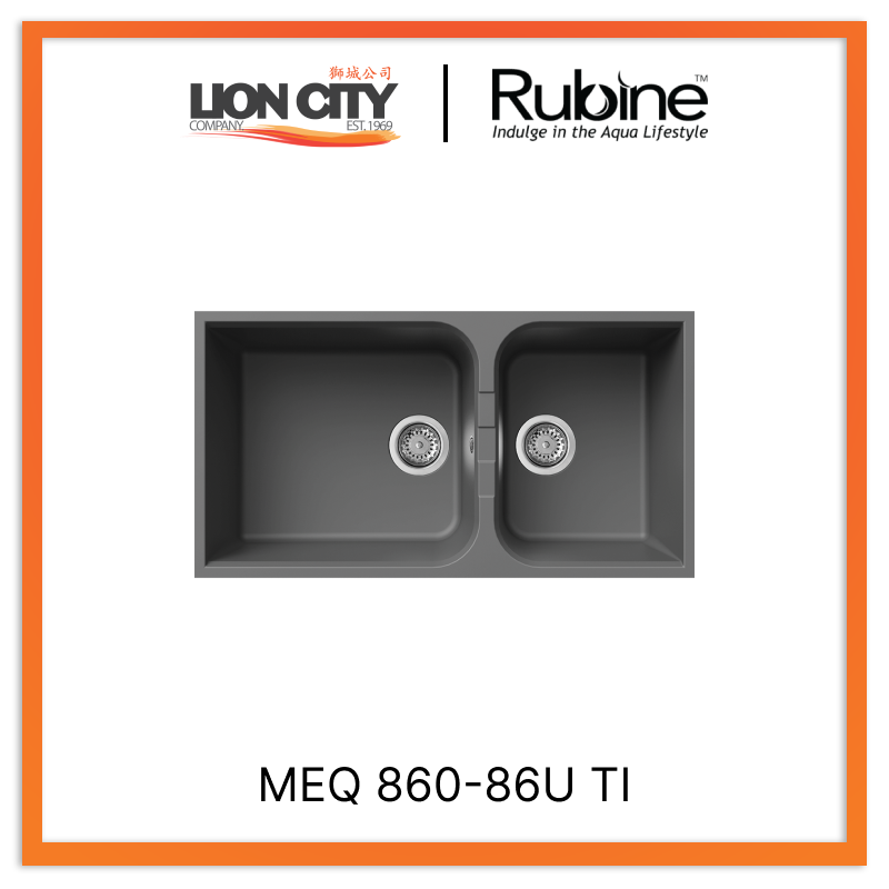 Rubine 1¾ Bowls Undermount Granite Kitchen Sink MEQ 860-86U TI