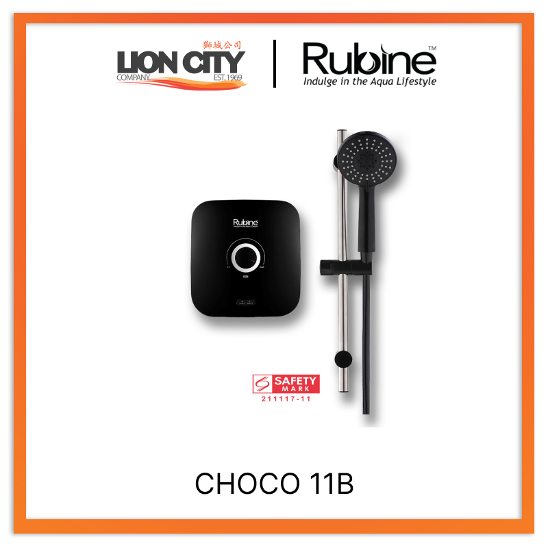 Rubine CHOCO 11B Instant Water Heater with Shower Set