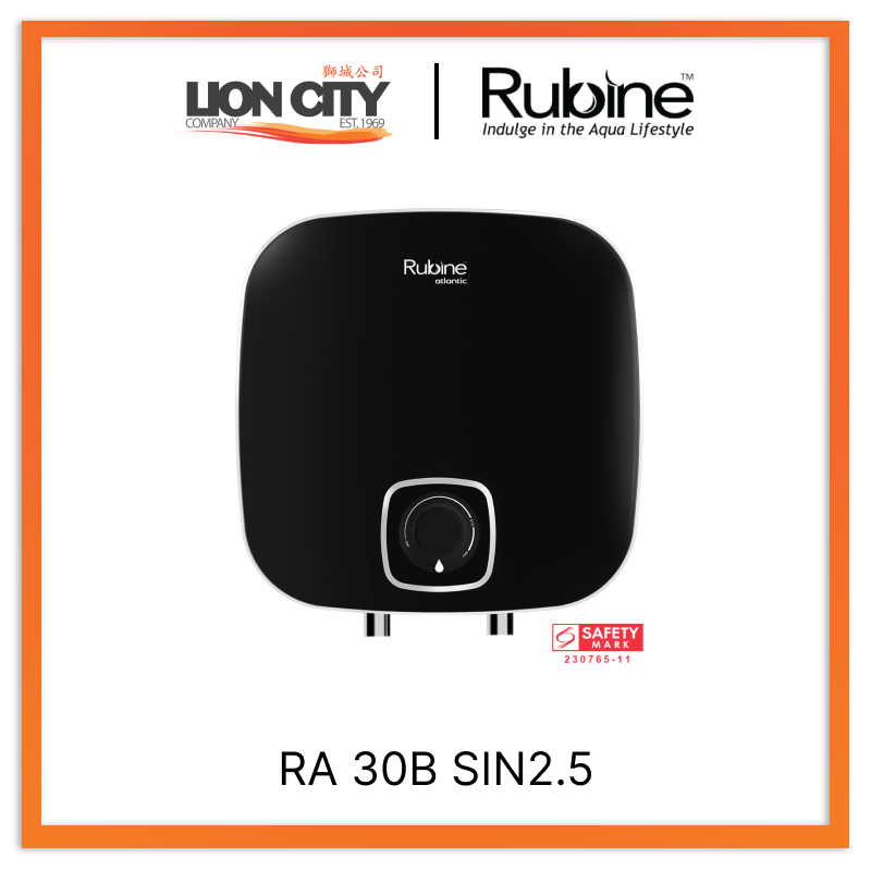 Rubine RA 30B SIN2.5 Paris 30L Above-sink Storage Water Heater (Black)