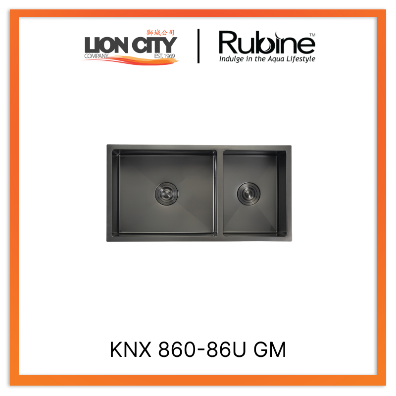 Rubine 3½” Basket Waste and Bottle-Trap Kitchen Sink KNX 860-86U GM