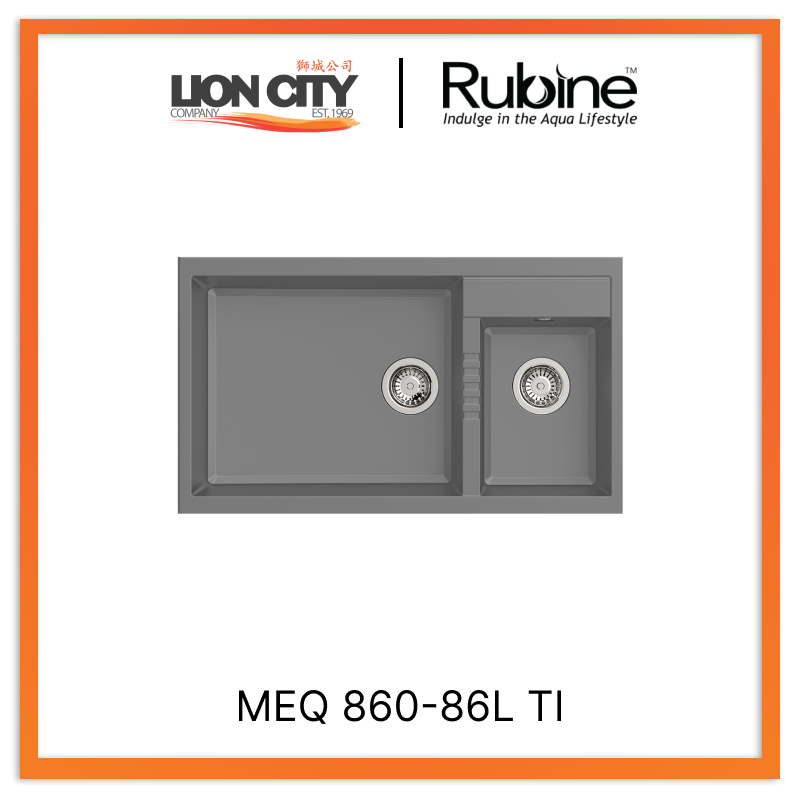 Rubine 1¾ Bowls Inset Granite Kitchen Sink MEQ 860-86L TI