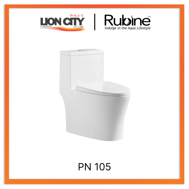 Rubine PN 105 Punta Nera Rimless One-Piece Toilet