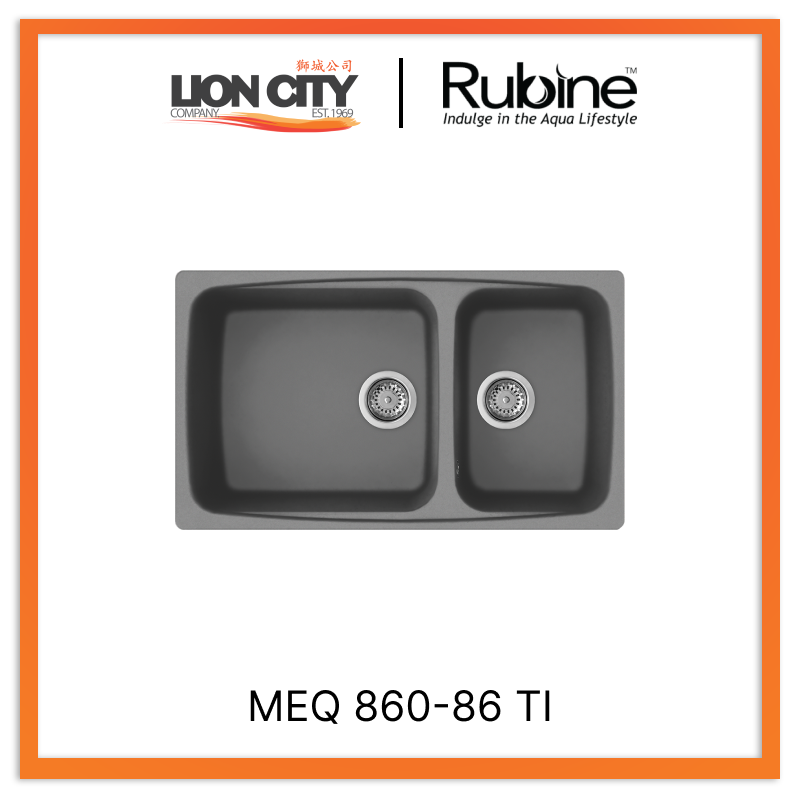 Rubine 1¾ Bowls Inset Granite Kitchen Sink MEQ 860-86 TI - Lion City Company
