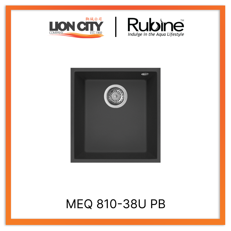 Rubine 1 Bowl Undermount Stainless Steel Kitchen Sink MEQ 810-38U PB