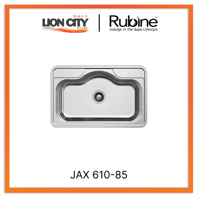 Rubine 1 Bowl Inset Stainless Steel Kitchen Sink JAX 610-85