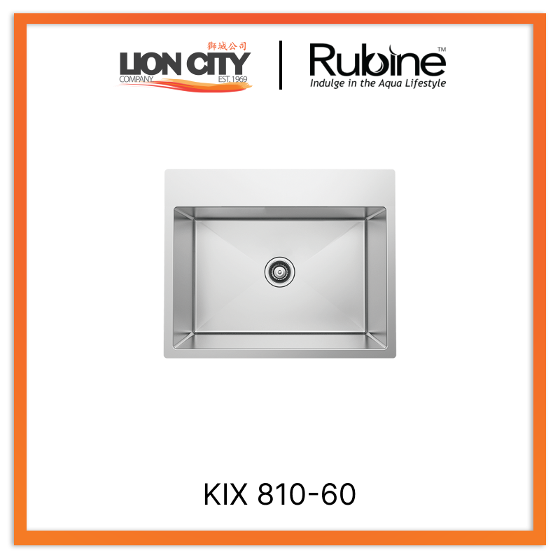 Rubine 1 Bowl Inset Stainless Steel Kitchen Sink KIX 810-60