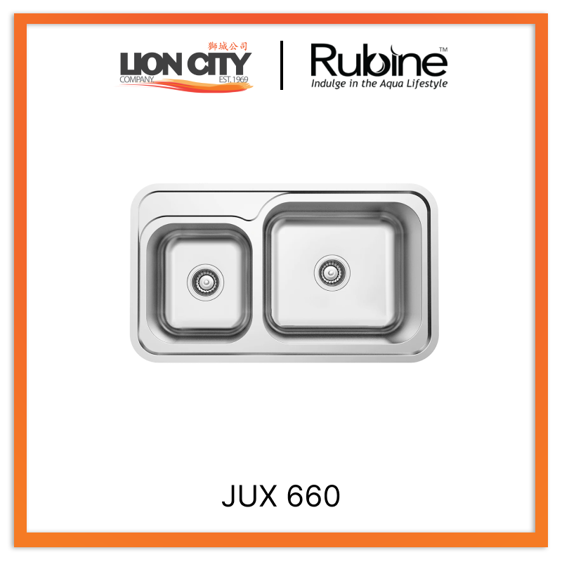 Rubine 1¾ Bowls Inset Stainless Steel Kitchen Sink JUX 660
