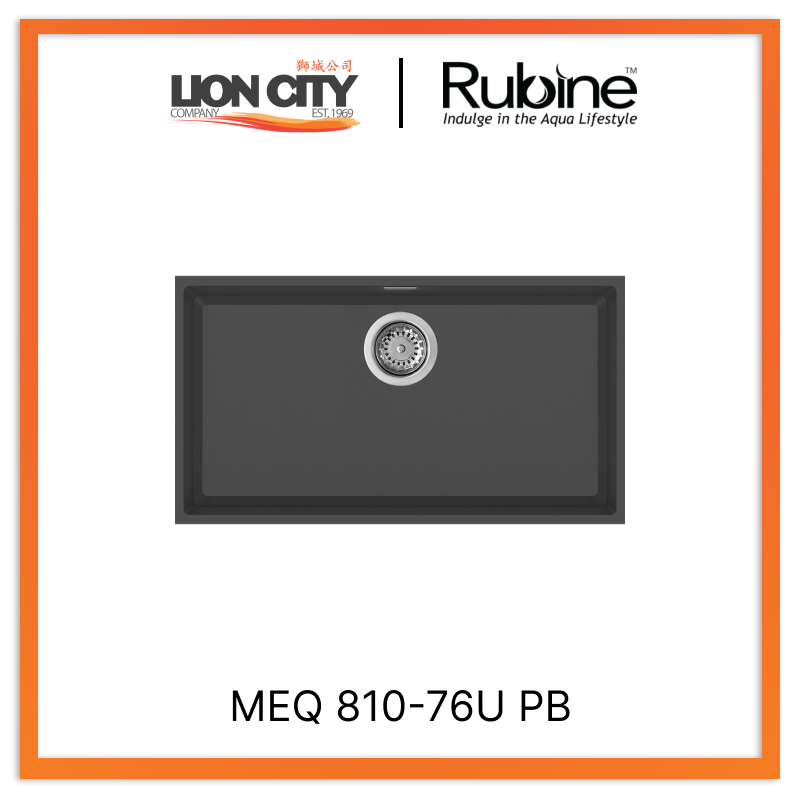 Rubine 1 Bowl Undermount Granite Kitchen Sink MEQ 810-76U PB