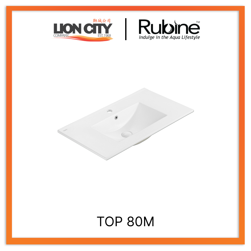 Rubine TOP 80M Insert Top Rectangular Ceramic Basin