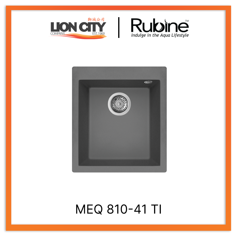 Rubine 1 Bowl Inset Granite Kitchen Sink MEQ 810-41 TI