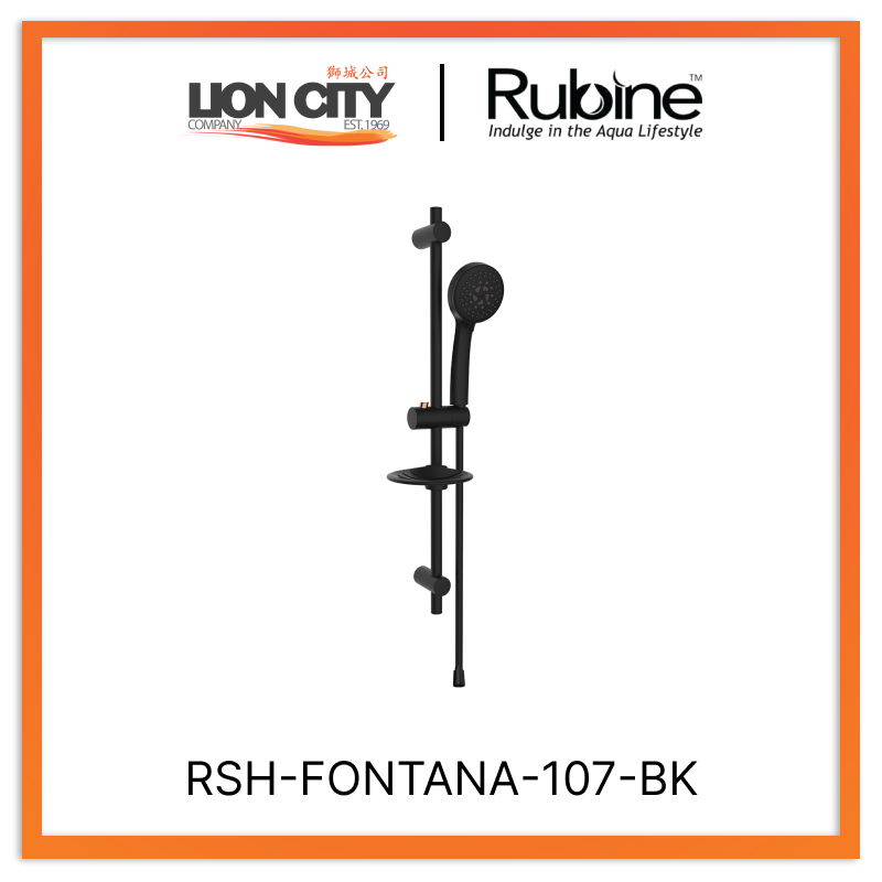 Rubine 5F Handshower RSH-FONTANA-107-BK