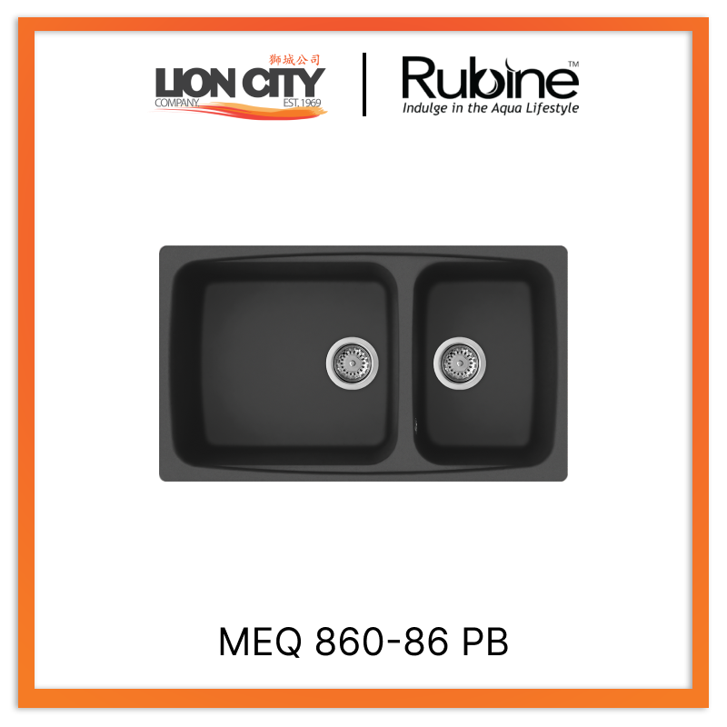 Rubine 1¾ Bowls Inset Granite Kitchen Sink MEQ 860-86 PB - Lion City Company