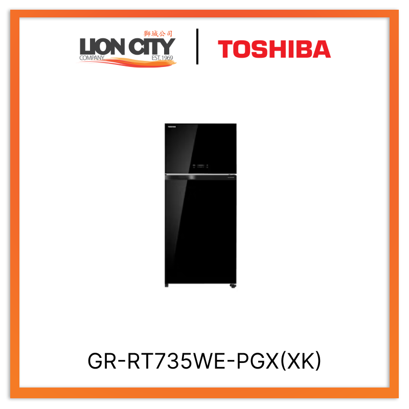 TOSHIBA GR-RT735WE-PGX(XK) 610L 2Doors Top Mounted Freezer Refrigerator