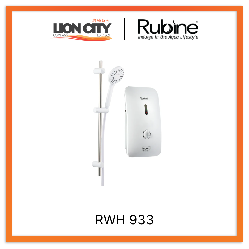Rubine RWH 933 GOGO 933 Electric Instant Water Heater (Black or White)