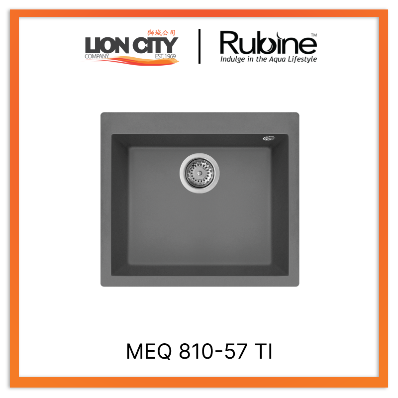 Rubine 1 Bowl Inset Granite Kitchen Sink MEQ 810-57 TI