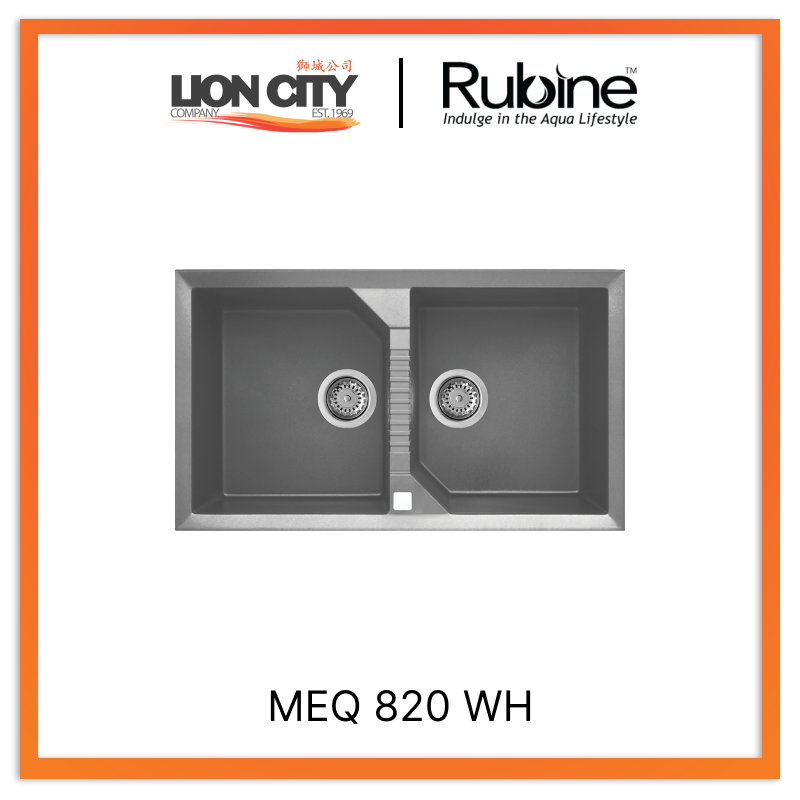 Rubine 2 Bowls Inset Granite Kitchen Sink MEQ 820 TI