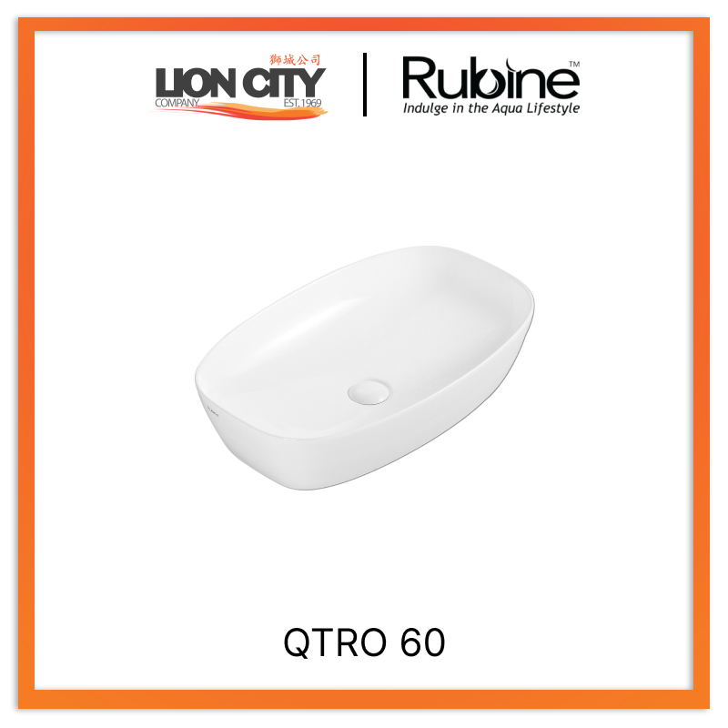 Rubine QTRO 60 Countertop Rectangular Ceramic Basin