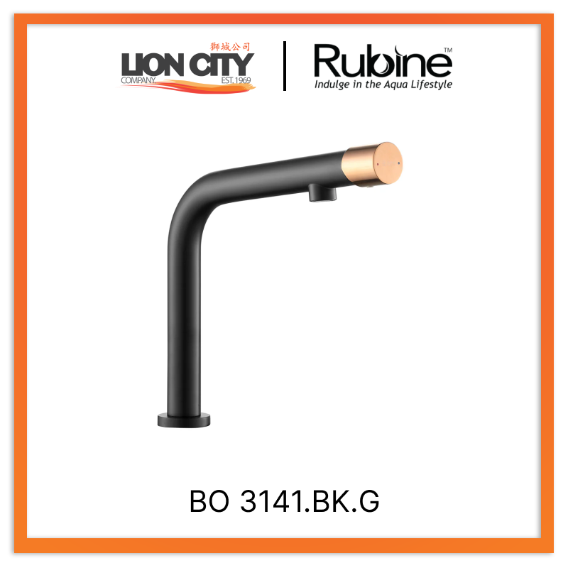 Rubine Sink Mixer BO 3141.BK.G Matte Black / Rose Gold