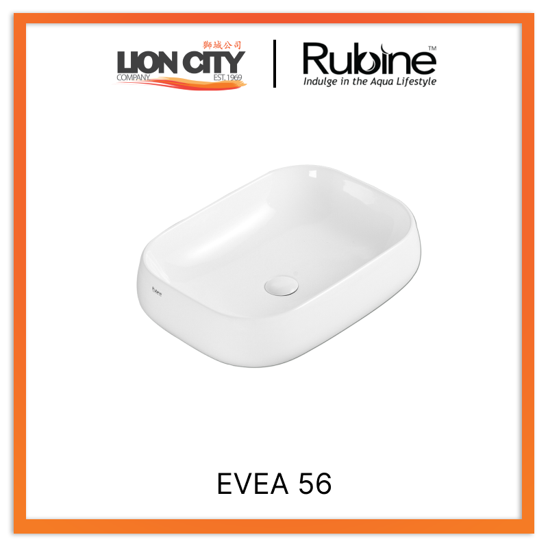 Rubine EVEA 56 Countertop Rectangular Ceramic Basin - Lion City Company