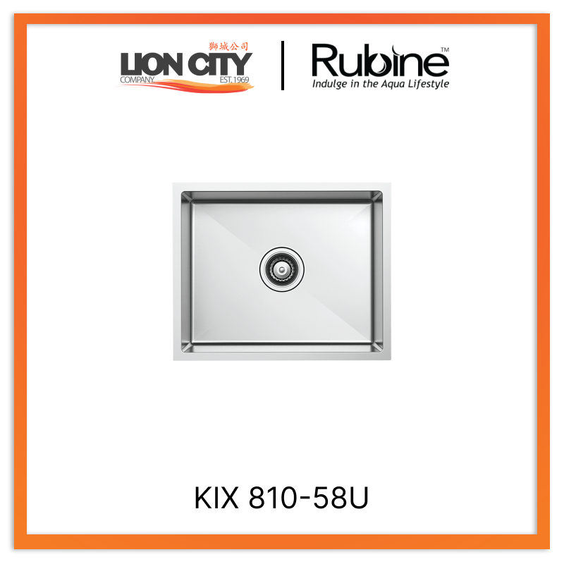 Rubine 1 Bowl Inset Stainless Steel Kitchen Sink KIX 810-58U