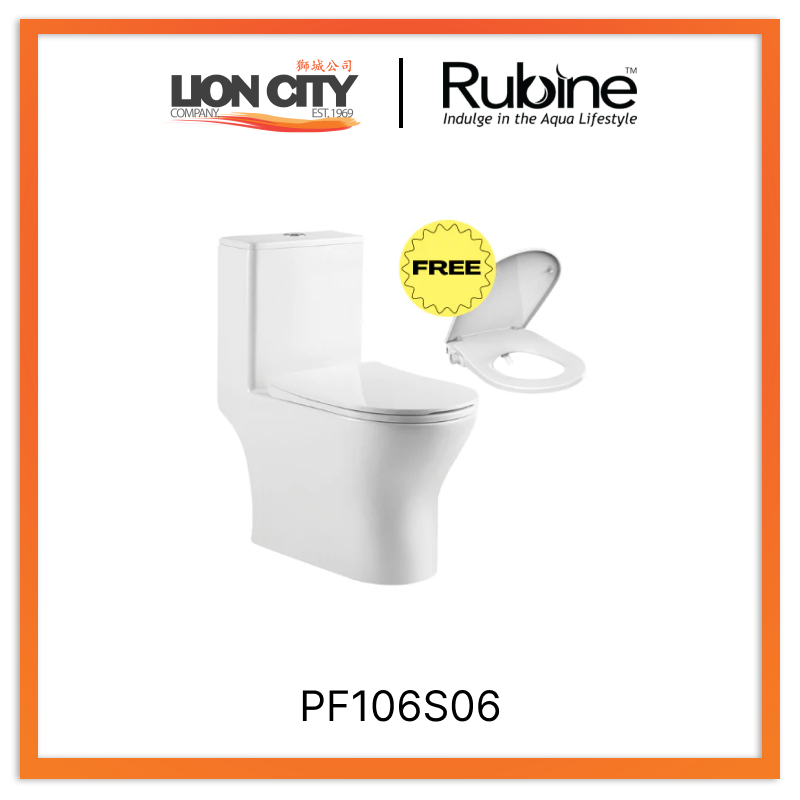 Rubine PF 106 Piz Fora Rimless One-Piece Toilet