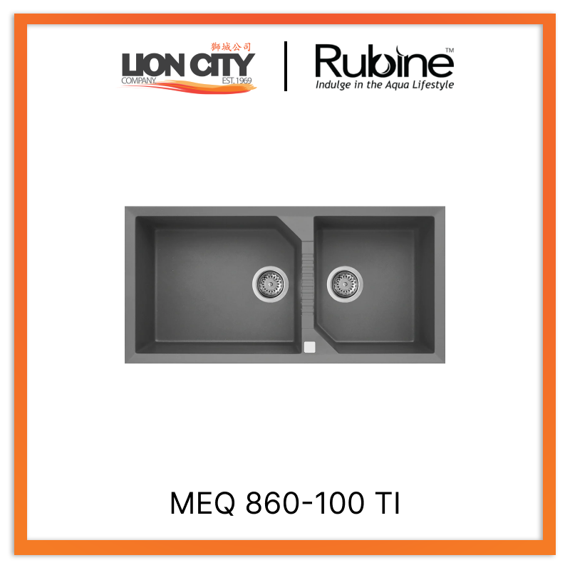 Rubine 1¾ Bowls Inset Granite Kitchen Sink MEQ 860-100 TI