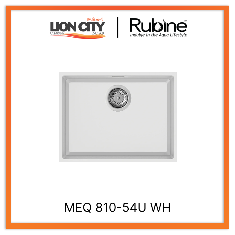 Rubine 1 Bowl Undermount Granite Kitchen Sink MEQ 810-54U WH