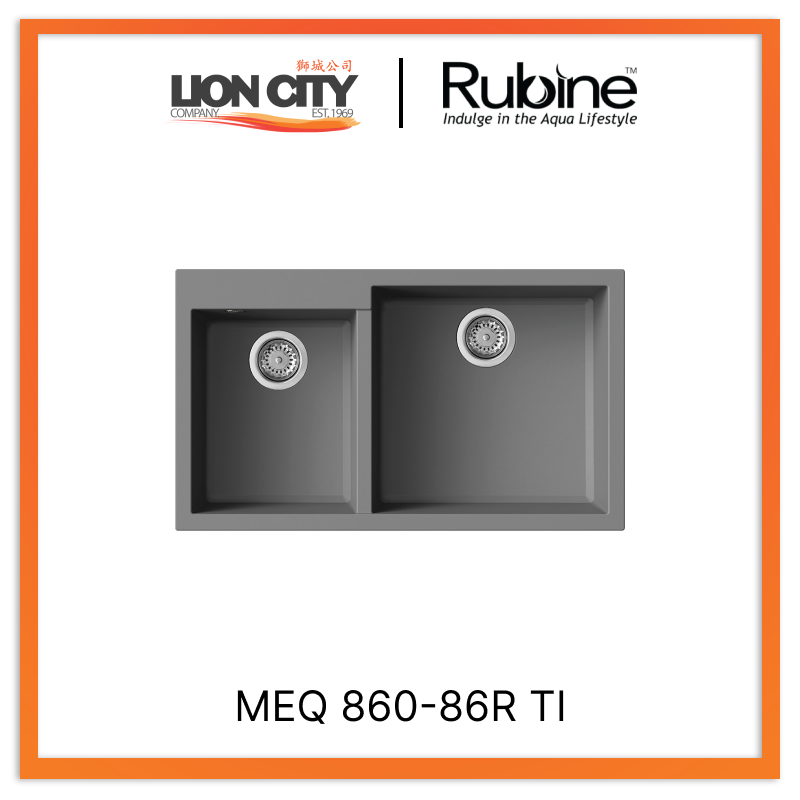 Rubine 1¾ Bowls Inset Granite Kitchen Sink MEQ 860-86R TI