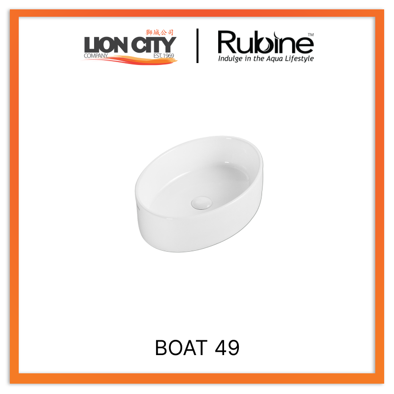 Rubine BOAT 49 Countertop Oval Ceramic Basin