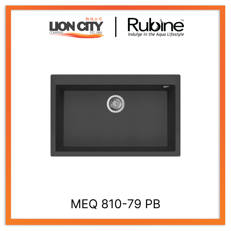 Rubine 1 Bowl Inset Granite Kitchen Sink MEQ 810-79 PB