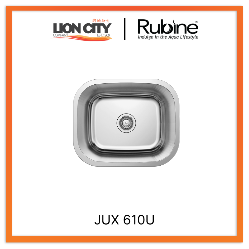 Rubine 1 Bowl Undermount Stainless Steel Kitchen Sink JUX 610U