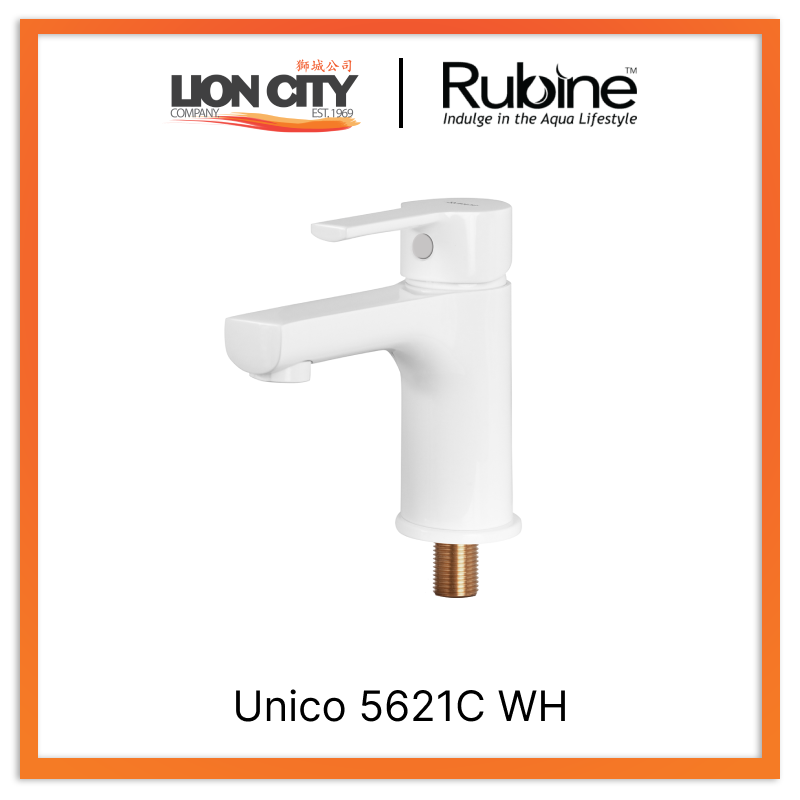 Rubine Unico 5621C WH Basin Tap White