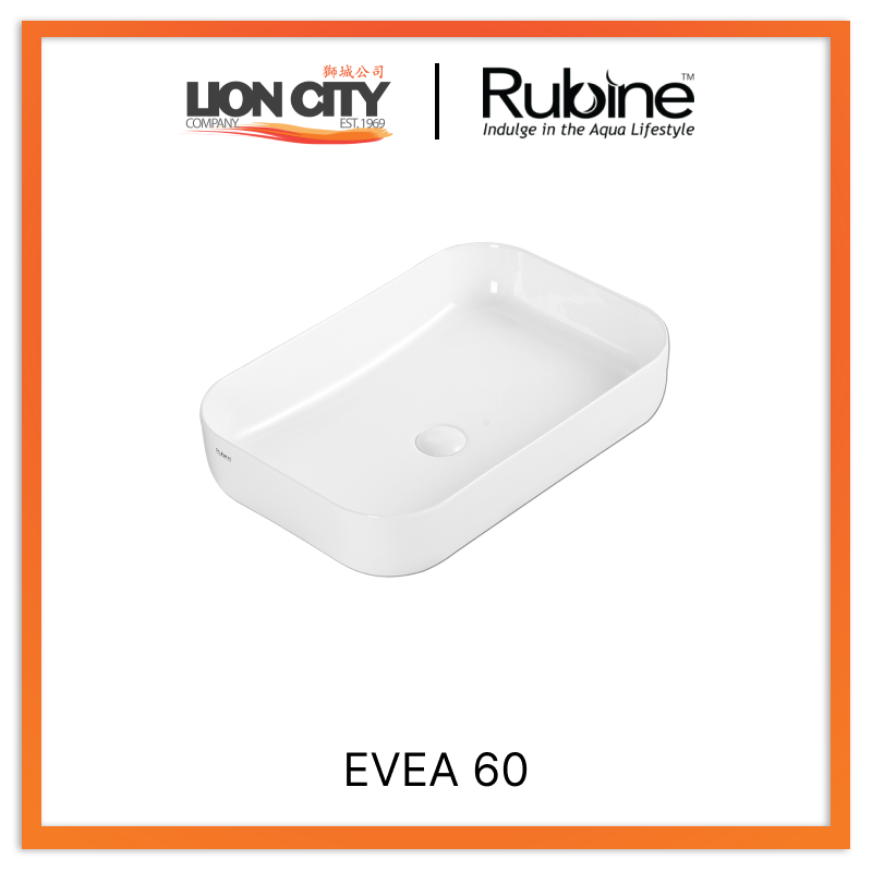 Rubine EVEA 60 Countertop Rectangular Ceramic Basin