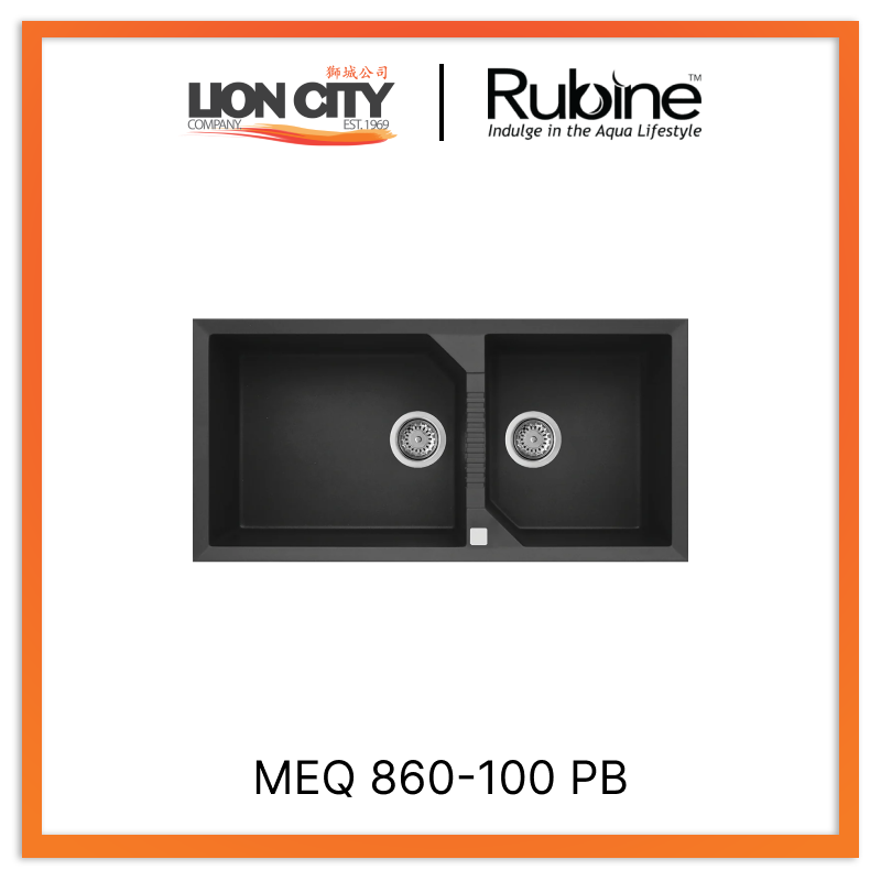 Rubine 1¾ Bowls Inset Granite Kitchen Sink MEQ 860-100 PB